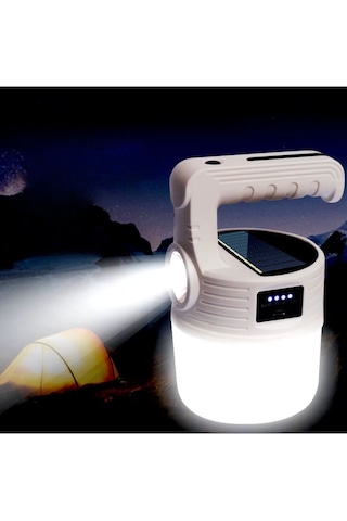 Mobgift Güneş Enerjili Kamp Lambası 2000 Lümen Süper Parlak, 5 Aydınlatma Modlu,usb İle Şarj Edilebilir Dış Mekan,asılabilir Beyaz