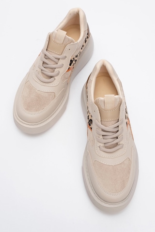 Luvishoes Luvi Shoes Drea Bej Desenli Kadın Günlük Sneakers Bej
