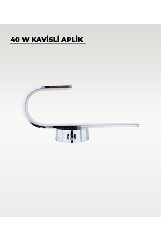 40w Led Kavisli Aplik 3 Renk Işık Sarı/beyaz/gün Işığı Krom Modern Duvar Aydınlatması
