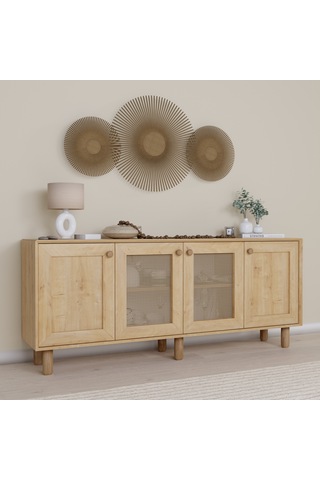 Bohem Serisi Natura 2 Kapak Pvc Hasır Desen Ceviz - Meşe Konsol Safir Meşe