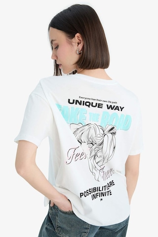 DeFacto Coool Oversize Geniş Kalıp Bisiklet Yaka Baskılı Kısa Kollu Tişört F2241AX25SMWT32