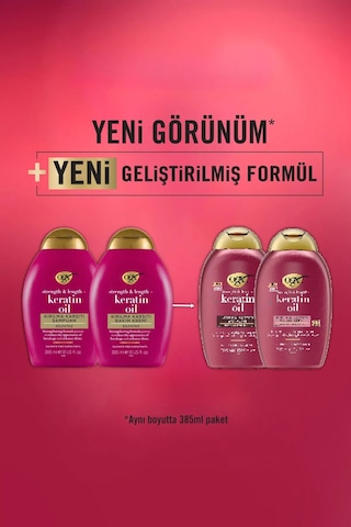 OGX Keratin Oil Kırılma Karşıtı Sülfatsız Şampuan 385 ml x2