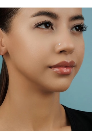 Veronika 925 Ayar Gümüş Detaylandırılmış Nostril Burun Kanat Piercing 320239258 Gri