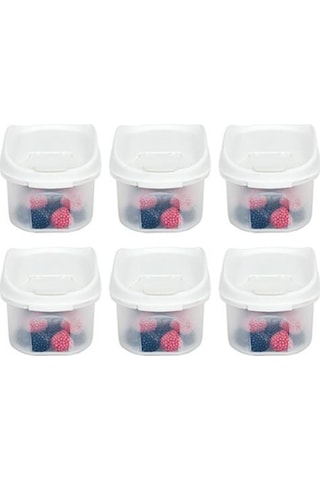 Moonstar Kuru Gıda Bakliyat Saklama Kabı 600 Ml 6 Lı Set Beyaz-Ma Çok Renkli