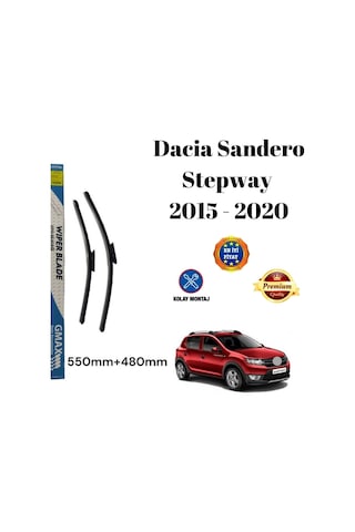 Dacia Sandero Stepway 2015 2016 2017 2018 2019 2020 Uyumlu Ön Cam Muz Tipi Silecek Süpürgesi Seti 550/480mm