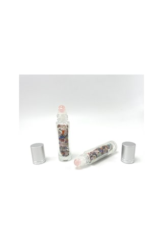 Yıldız Doğal Taş Sertifikalı Çakra Doğal Taş Esans Şişesi + Roller Masaj Aleti 10 ML