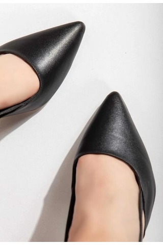 Feles Zara 8 Cm Kadın Topuklu Ayakkabı Siyah Cilt