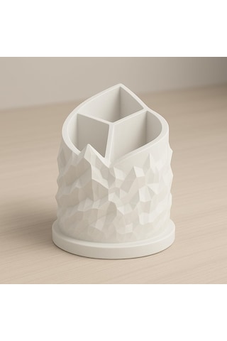 Spiral Dağ Temalı 3 Bölmeli Kalemlik, Çap: 11 Cm Yükseklik: 13 Cm, Kalem Kutusu, Yüksek Kalite 3d Baskı, Çevre D Çok Renkli