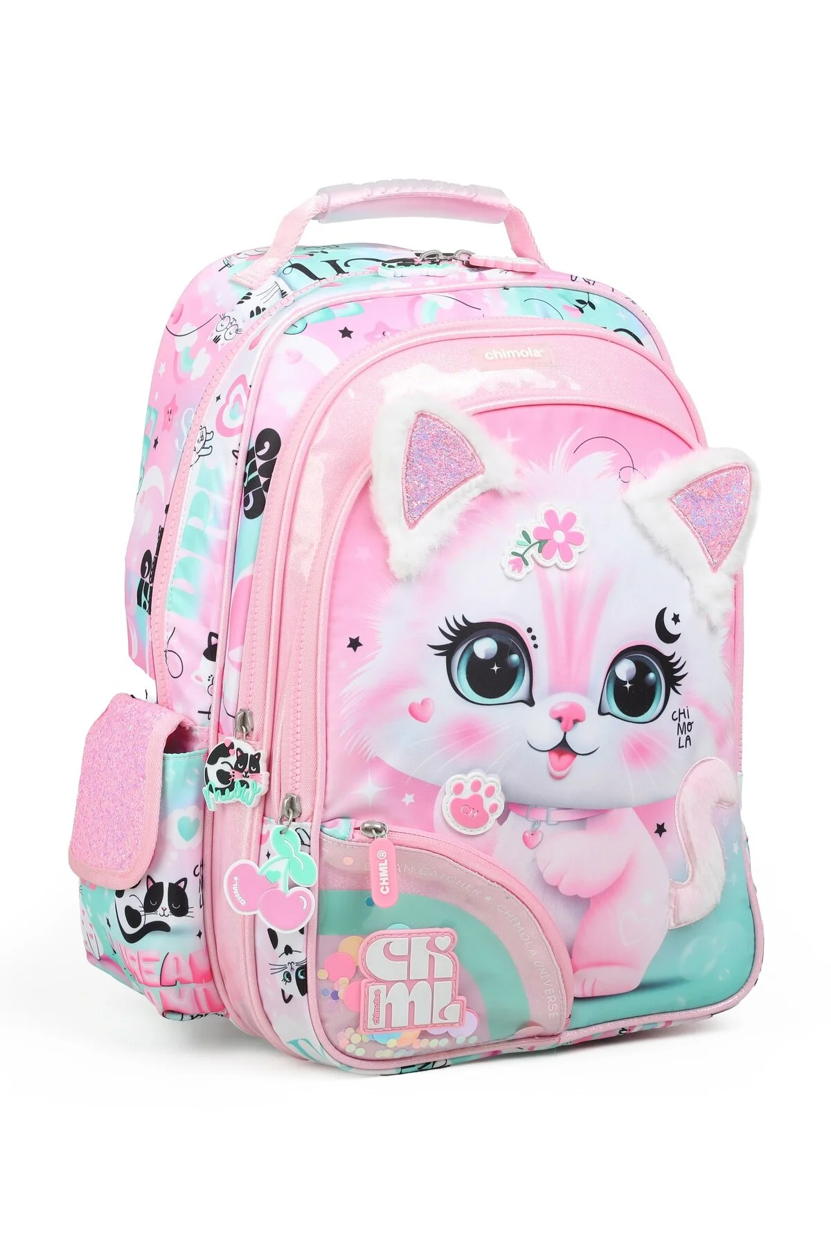 Chimola Pink Cat 3'lü Çanta Seti İthal Pembe