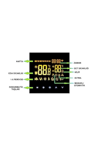 Smart 220v 16A Cep Telefonu Kontrollü Akıllı Termostat