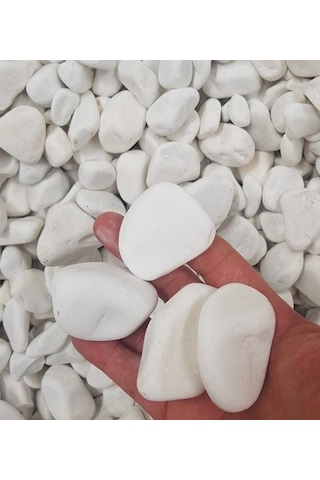 Dolomit Taş 25 Kg 2-4 Cm Beyaz Dere Taşı Çakıl Taşı Bahçe Süs Taş