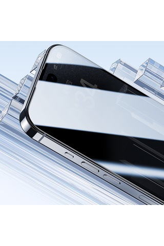 Apple Uyumlu iPhone 16 Pro Max Benks Ultra Shield 0.9mm Çerçeveli 0.3mm Ekran Koruyucu Uygulama Aparatlı