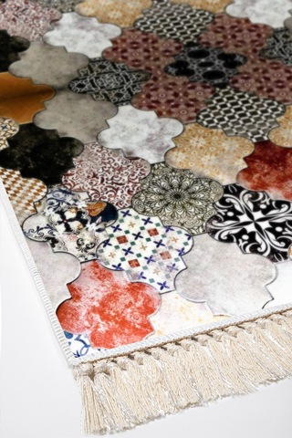 Eko Trend Djt Yıkanabilir Kaymaz Taban 3 Lü Yatak Odası Takımı Mu120 Patchwork Renkli