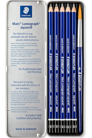 Staedtler Mars Lumograph Aquarell Kalem Seti 5'Li Fırça