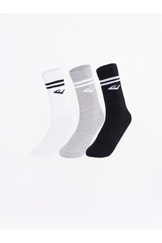 Everlast Stripe Econ 3'lü Karma Çorap Gri Melanj