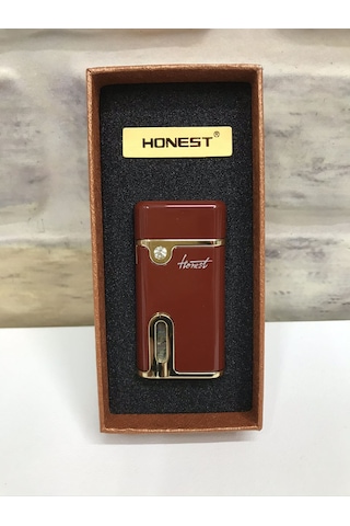 Honest Marka Rüzgar Çakmağı Gaz Göstergeli Kahverengi