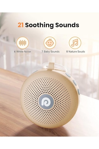 Dreamegg Beyaz Gürültü Makinesi - 21 Rahatlatıcı Ses - Açık Haki