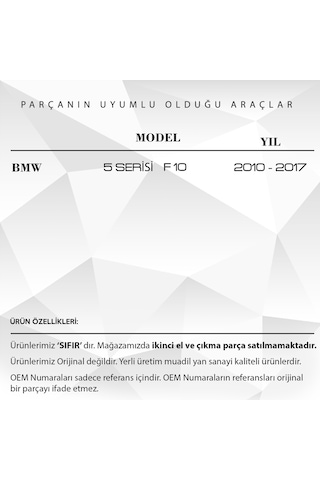 BMW 5 Serisi F10 El Freni Düğmesi