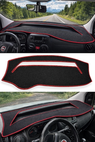 Fiat Fiorino Ön Gösterge Paneli Torpido Kaplama Koruma Halısı & Tampon Çeki İpi & Oto Ayna Askısı Siyah