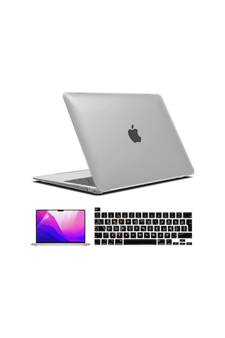 Apple Uyumlu MacBook Pro 13 Inç M1 A2338 Kılıf + Klavye Kılıfı + Film