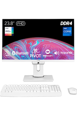 Turbox TAX1713 i7-1165G7 16 GB 1 TB NVMe SSD 23.8" Free Dos AIO Masaüstü Bilgisayar