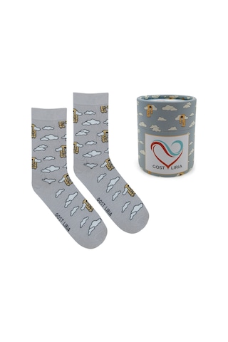 Gost Liria- Tired Socks Desenli Unisex Soket Çorap Taş
