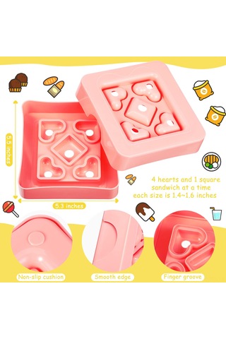 Reedark 9 Parçalı Sandviç Kesici Seti - Çocuklar İçin Eğlenceli Ve Pratik Sandviç Şekillendirici KIrmızı