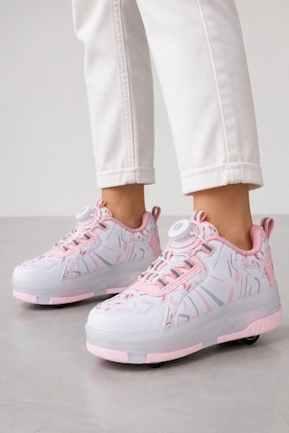 Odin Tekerlekli Işıklı Çocuk Spor Ayakkabı Rahat Patenli Sneaker - Pembe