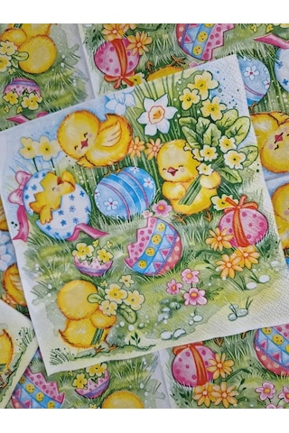 Love Land Paskalya Temalı Kağıt Masa Örtüsü 33x33 Cm 20 Adet 149087717 Yeşil