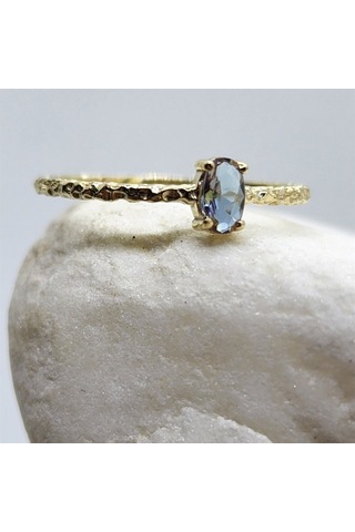 Mila 0,30 Ct Sultanayt Tektaş Minimal Tasarım 14 Ayar Altın Yüzük 552950164