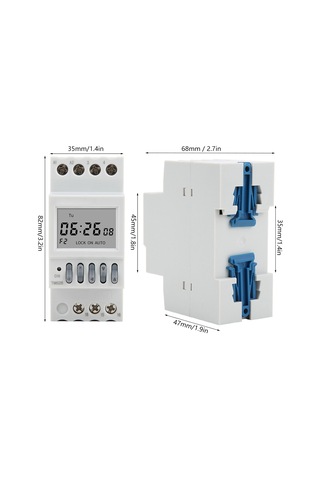 Gajeena Ac220v Din Raylı Montajlı Zamanlayıcı Anahtar, 2 Kanal, 1.6 İnç Ekran, 7 Grup Zaman Ayarı, Sokak Lambaları/fabrikalar İçin Akıllı Kontrol