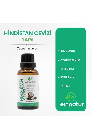 Organik Hindistancevizi Yağı, 30 Ml, Soğuk Sıkım, Coconut Oil, Organik Hindistan Cevizi