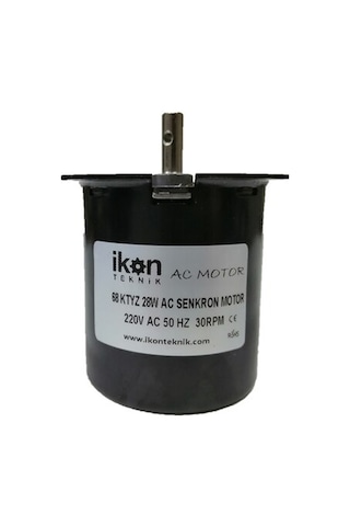İkon Teknik AC SENKRON MOTOR 68 KTYZ 28 Watt 30 RPM 220 Volt