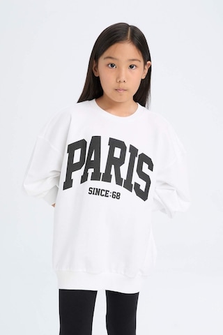 DeFacto Kız Çocuk 2'li Takım Baskılı Sweatshirt Uzun Tayt D6453A8NSWT34 Beyaz
