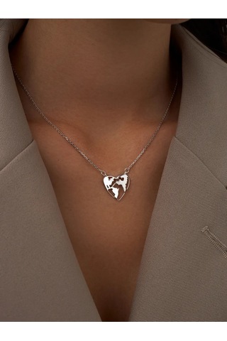 Marıola Gümüş 925 Kolye, Kalp Pandantifli Zincir 267691934 Gümüş