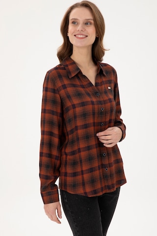U.s. Polo Assn. Kadın Kiremit Gömlek Desenli 50291117-vr031 Kiremit
