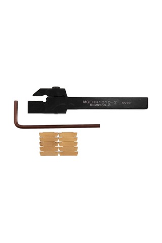 Tangshopping Xhhdqes 10 Adet Mgmn200 Karbür Uçlar Altın Bıçaklar + 1 Adet Mgehr1010-2 Anahtarı İle Torna Takım Tutucu Sıkıcı Bar