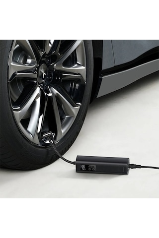 Didadodo Baseus Mini Dijital Lastik Şişirme Pompası, Siyah Led Işıklı, Hızlı Şarj