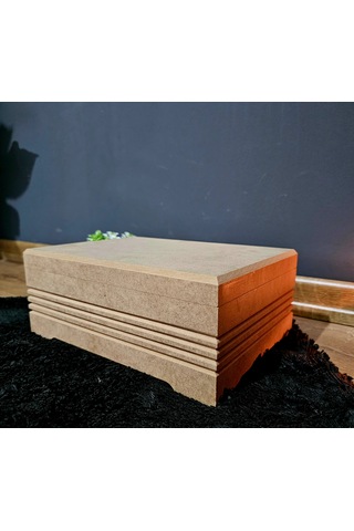 Ahşap 9 Bölmeli Büyük Boy Takı Saat Aksesuar Kutusu Fitilli Model