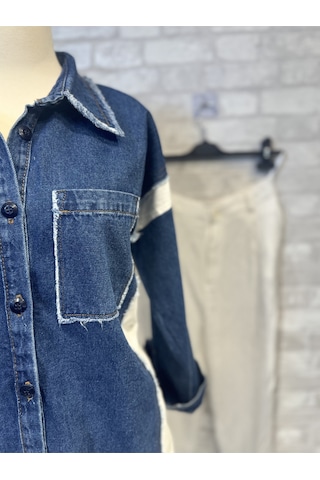 Denim Mix Gömlek/ceket Mavi