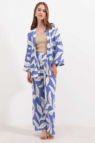 Gabria Desenli Kimono Takım Mavi