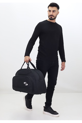 Probag Siyah Spor Seyahat Çantası Ayakkabı Bölmeli, Su Geçirmez, Omuz Askılı Antrenman Çantası Siyah