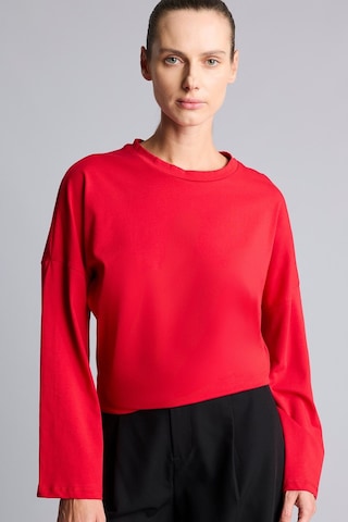 Defacto Bisiklet Yaka Düşük Omuz Geniş Uzun Kollu Relax Fit Basic Tişört I2727ax26aurd31 Kırmızı-rd31