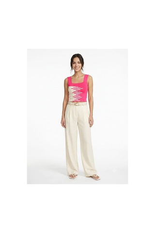 Onno Style Women Kare Yaka Kolsuz Askılı Kadın Bluz Pembe Renk