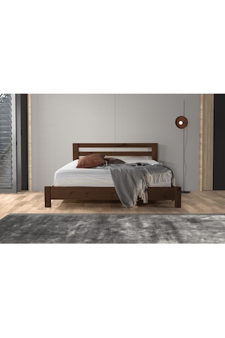 Palma Ithal Ladin Masif Ahşap Karyola Ceviz 120 X 200
