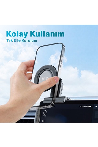 Bix Tch03 Çok Açılı Ayarlanabilir Araç Carplay Ekranı İçin Teleskopik Manyetik Telefon Tutucu 1 Adet
