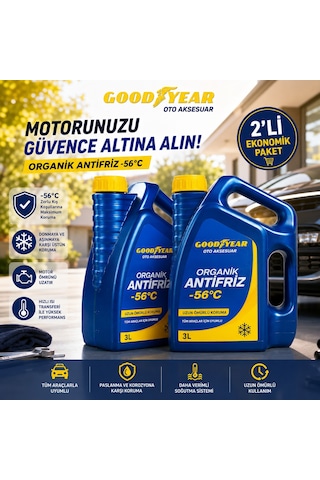 Goodyear Goodyear Pro Defense Kırmızı Organik Antifriz -56 C 3 Lt 2 X 3 Litre
