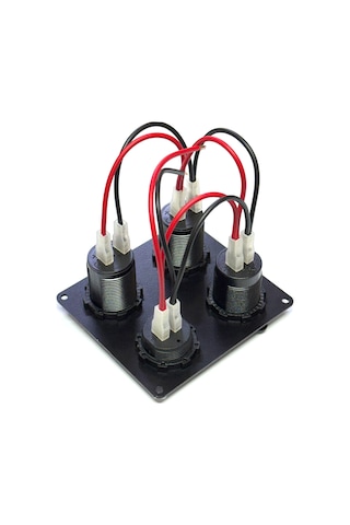 Goldsea Şarj + Şarj + Usb-C + Voltmetre Soketi Metal Çerçeveli 12-24V 110 X 110 Mm
