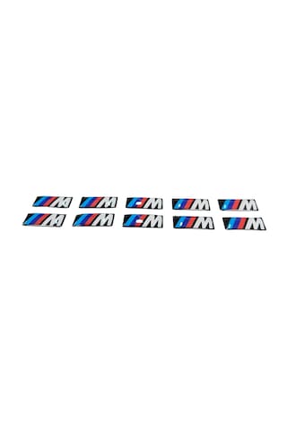 Bmw M Logolu 3m Damla Etiket 3d Kabartmalı Oto Sticker 10lu Set Araç & Anahtarlık Aksesuar 1,5x0,8cm Çok Renkli