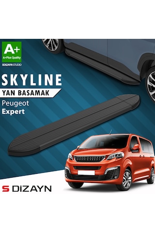 S-dizayn Peugeot Expert 3 Kısa Şase Skyline Siyah Yan Basamak 213 Cm 2016 Üzeri A+ Kalite